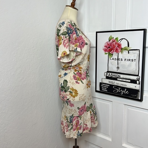 Auguste the Label Delilah Bloom Floral Mini Wrap Dress Size 4/S - Picture 4 of 9
